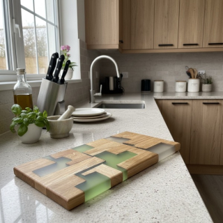 Designové prkénko se zeleným epoxidem