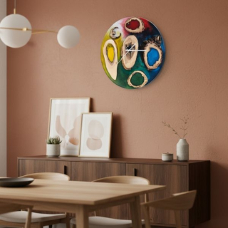 Polární galaxie – designové epoxidové hodiny z masivu