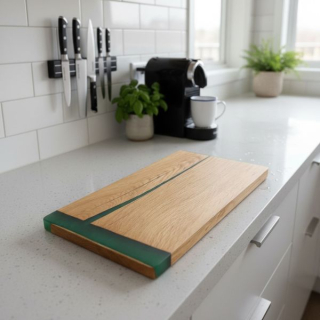 Dubové prkénko Green River – masiv & pryskyřice